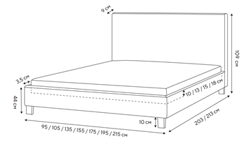 Кровать в спальню Lino 140х200, Велюр (Monopoly Прованский синий (792)) в Хабаровске - предосмотр 1