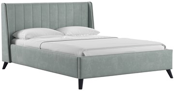 Полуторная кровать Мелисса 140, арт. Тори 61 велюр (серебристый серый) + кроватное дно в Хабаровске