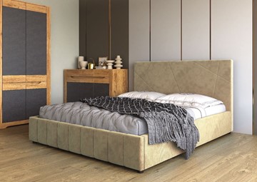 Полутороспальная кровать Нельсон Абстракция 140х200 (вариант 3) с основанием в Комсомольске-на-Амуре - предосмотр 1