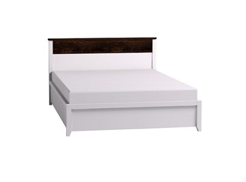 Полутороспальная кровать Норвуд 33 с гибкими ламелями металл, Белый-Орех шоколадный в Хабаровске