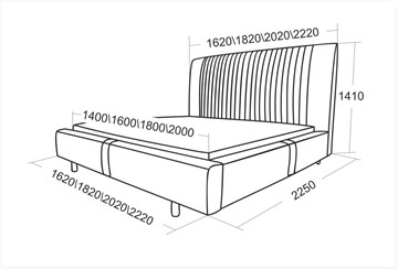 Полутороспальная кровать Тиффани 1620 в Хабаровске - предосмотр 6