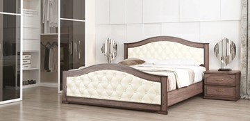Кровать спальная Стиль 1, 160х200, кожзам, с основанием в Комсомольске-на-Амуре - предосмотр