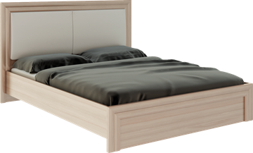 Кровать в спальню Глэдис М31 (Шимо светлый/Белый текстурный) в Комсомольске-на-Амуре