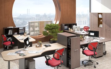 Мебель для персонала Xten для двух сотрудников с тумбочками в Хабаровске - предосмотр 5