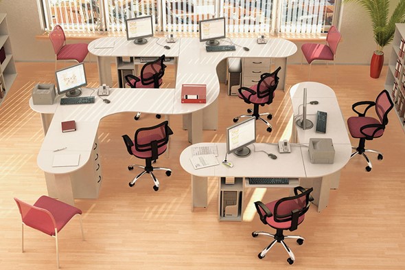 Комплект офисной мебели Классик для 5 сотрудников в Комсомольске-на-Амуре - изображение