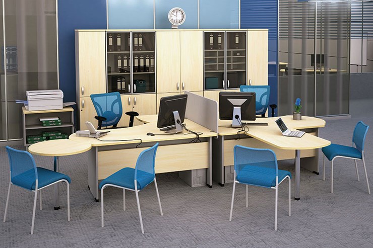 Набор мебели в офис Boston для 2 сотрудников по работе с клиентами в Хабаровске - изображение