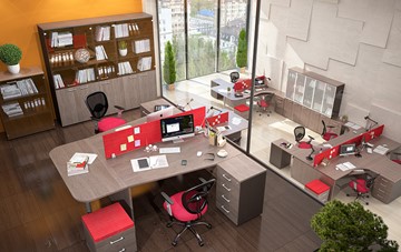 Офисный набор мебели Xten с большим шкафом для документов для 2 сотрудников в Хабаровске