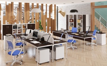 Офисный комплект мебели Imago S - два стола, две тумбы в Хабаровске