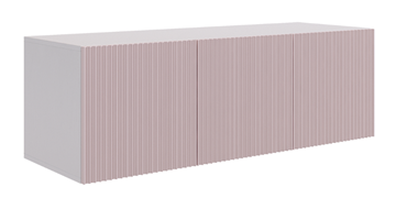 Антресоль трехдверная Зефир 119.01 (белое дерево/пудра розовая (эмаль)) в Хабаровске - предосмотр