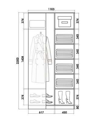Детский угловой шкаф-купе Хит-У-23-4-77-17, Абстракция №1, Белый в Хабаровске - изображение 2