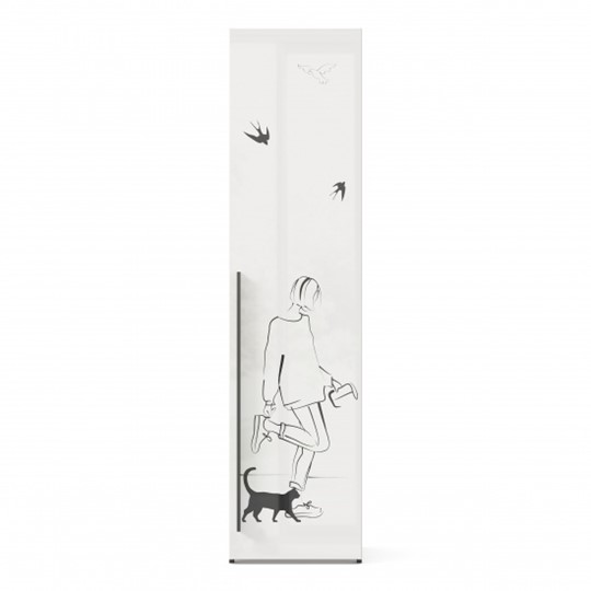 Шкаф 1-дверный Джоли Тип 2 ЛД 535.020, Серый шелк в Хабаровске - изображение 1