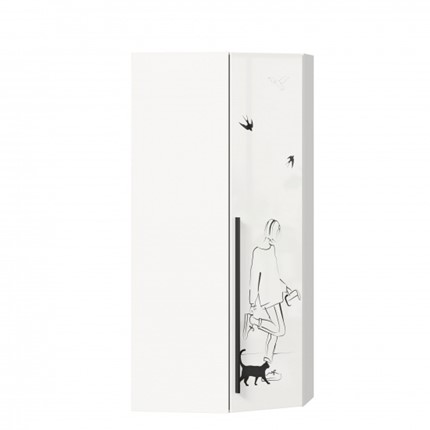 Угловой шкаф Джоли 45 ЛД 535.030, Серый шелк в Хабаровске - изображение