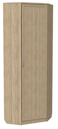 Распашной шкаф 402 угловой со штангой, цвет Дуб Сонома в Хабаровске - изображение