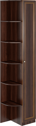 Угловой шкаф-стеллаж Беатрис М14 правый (Орех Гепланкт) в Хабаровске - изображение