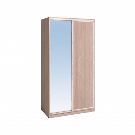 Шкаф 2-х дверный 1200 Домашний Зеркало/ЛДСП, Ясень шимо светлый в Хабаровске - изображение