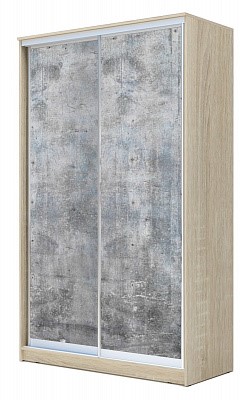 Шкаф 2-х створчатый Хит-22-12-77-22, 2200х1200х620, Бетон Дуб сонома в Хабаровске - изображение