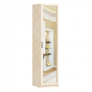 Шкаф 1-дверный Александрия с зеркалом ЛД 625.042, Рустика/Кожа Ленто в Комсомольске-на-Амуре