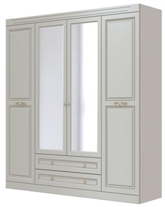 Шкаф четырехдверный в спальню Олимп ШР-4 (Фисташковый) 2 зеркала в Хабаровске - предосмотр