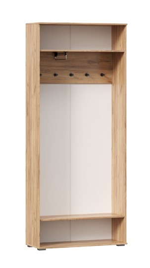 Шкаф двухстворчатый Фиджи с декоративными накладками 659.310, Дуб Золотой/Белый в Хабаровске - изображение 2