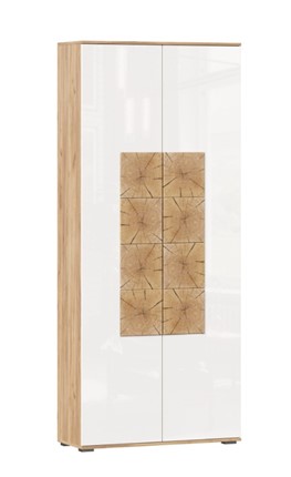 Шкаф двухстворчатый Фиджи с декоративными накладками 659.310, Дуб Золотой/Белый в Хабаровске - изображение