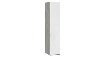 Шкаф для белья Эмбер СМ-348.07.001 (Дуб Гамильтон/Белый глянец) в Комсомольске-на-Амуре