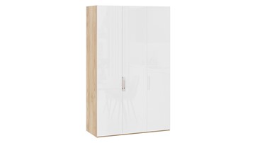 Шкаф для одежды Эмбер СМ-348.07.008 (Яблоня Беллуно/Белый глянец) в Хабаровске