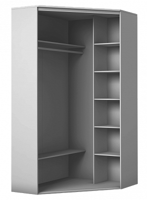 Угловой шкаф с двумя зеркалами, 2400х1103, ХИТ У-24-4-55, белая шагрень в Хабаровске - изображение 1