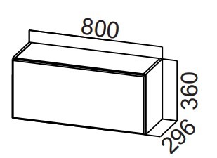 Навесной кухонный шкаф Стайл, ШГ800/360 горизонтальный, МДФ в Хабаровске - предосмотр