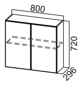 Навесной кухонный шкаф Стайл, Ш800/720, МДФ в Хабаровске