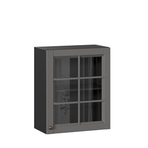 Шкаф кухонный Амели-3 600 со стеклом ЛД 299.350.000.032, Черный/Оникс серый в Хабаровске