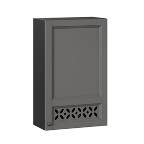 Навесной кухонный шкаф Амели-3 высокий 600 ЛД 299.450.000.047, Черный/Оникс серый в Хабаровске