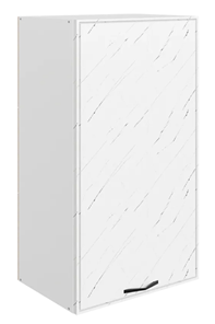 Шкаф кухонный Монако L450 Н900 (1 дв. гл.), белый/мрамор пилатус матовый в Хабаровске