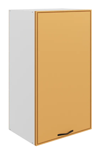 Кухонный навесной шкаф Монако L450 Н900 (1 дв. гл.), белый/охра матовый в Хабаровске