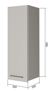 Навесной кухонный шкаф В9 30, Сатин/Белый в Хабаровске