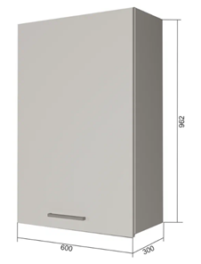 Навесной кухонный шкаф В9 60, МДФ Меренга/Антрацит в Хабаровске