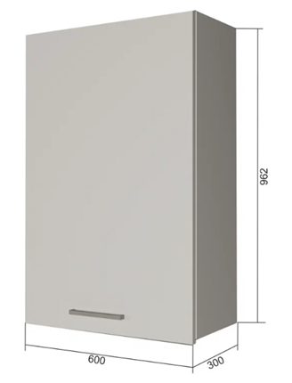 Кухонный навесной шкаф В9 60, Сатин/Антрацит в Хабаровске - изображение