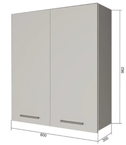 Навесной кухонный шкаф В9 80, МДФ Софт бирюза/Антрацит в Комсомольске-на-Амуре