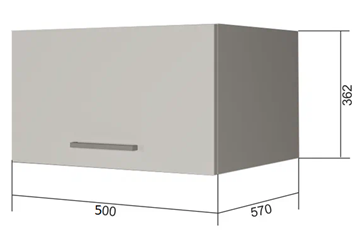 Навесной кухонный шкаф ВГ50Г, Белое гладкое Ламарти/Антрацит в Хабаровске