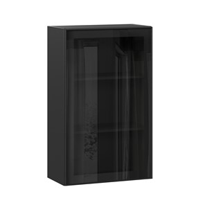 Шкаф на кухню высокий со стеклом 600 Индиго ЛД 298.450.000.170, Чёрный/Чёрный в Хабаровске