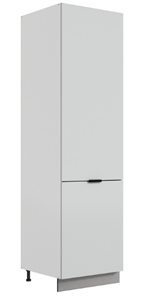 Шкаф-пенал Стоун L600 под холодильник (2 дв.гл.) (белый/лайт грей софттач) в Хабаровске
