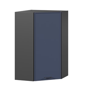 Настенный угловой шкаф высокий Индиго ЛД 298.620.000.159, Чёрный/Тёмно-синий в Хабаровске