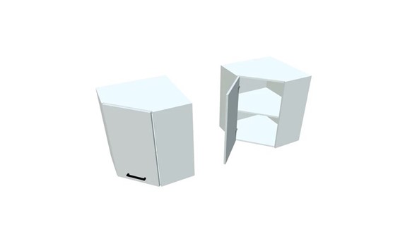 Угловой шкаф на кухню ВУ7, Белое гладкое Ламарти/Белый в Хабаровске - изображение