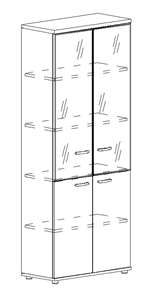 Шкаф для документов Albero, со стеклянными дверьми (78х36,4х193) в Хабаровске