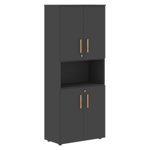 Шкаф  с глухими малыми дверями FORTA Черный Графит  FHC 80.2(Z) (798х404х1965) в Хабаровске