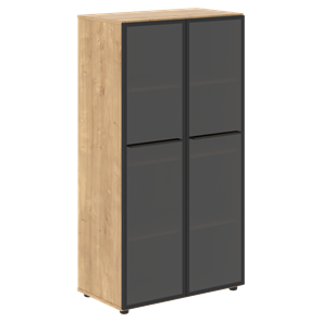 Шкаф средний со стеклянными  дверцами LOFTIS Дуб Бофорд LMC 80.2 (800х430х1517) в Хабаровске