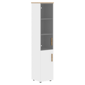 Высокий шкаф колонна с глухой дверью FORTA Белый-Дуб Гамильтон  FHC 40.2 (L/R) (399х404х1965) в Хабаровске