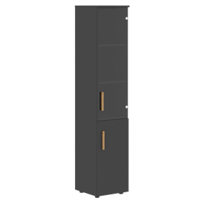 Высокий шкаф колонна с глухой дверью FORTA Черный Графит  FHC 40.2 (L/R) (399х404х1965) в Хабаровске