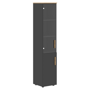 Высокий шкаф с глухой дверью колонна FORTA Графит-Дуб Гамильтон  FHC 40.2 (L/R) (399х404х1965) в Хабаровске