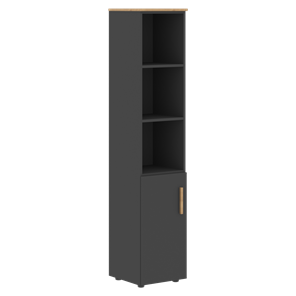 Высокий шкаф колонна с глухой малой дверью левой FORTA Графит-Дуб Гамильтон  FHC 40.5 (L) (399х404х1965) в Хабаровске