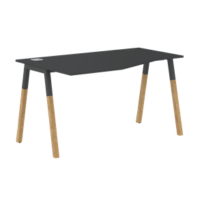Письменный стол левый FORTA Черный Графит-Черный Графит-Бук  FCT 1367 (L) (1380х900(670)х733) в Хабаровске